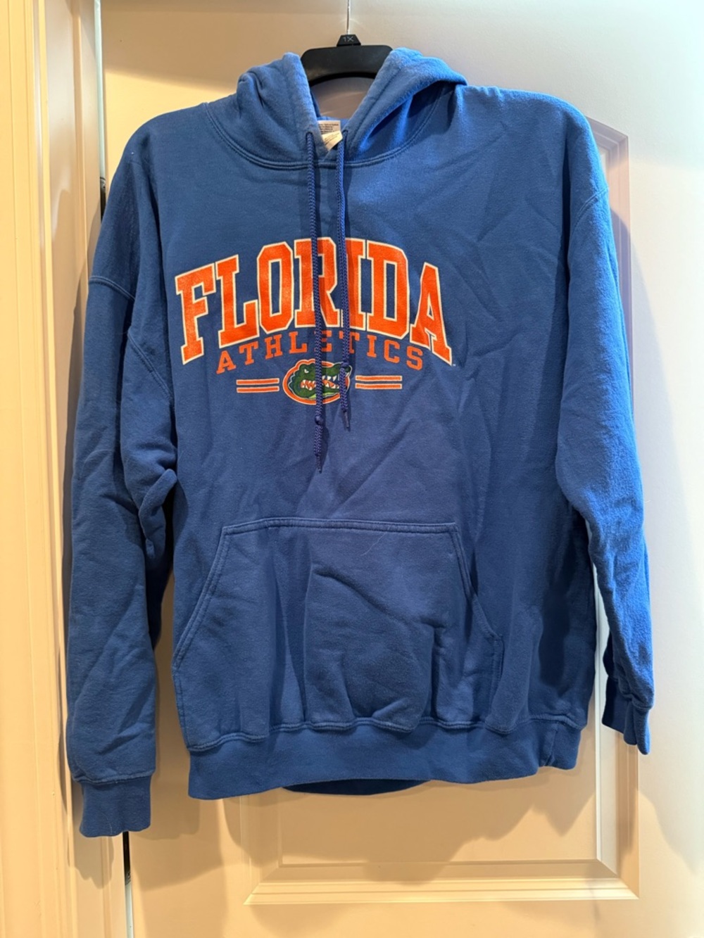 Gildan Blue Florida Gators Hooded Sweatshirt with Orange Lettering
